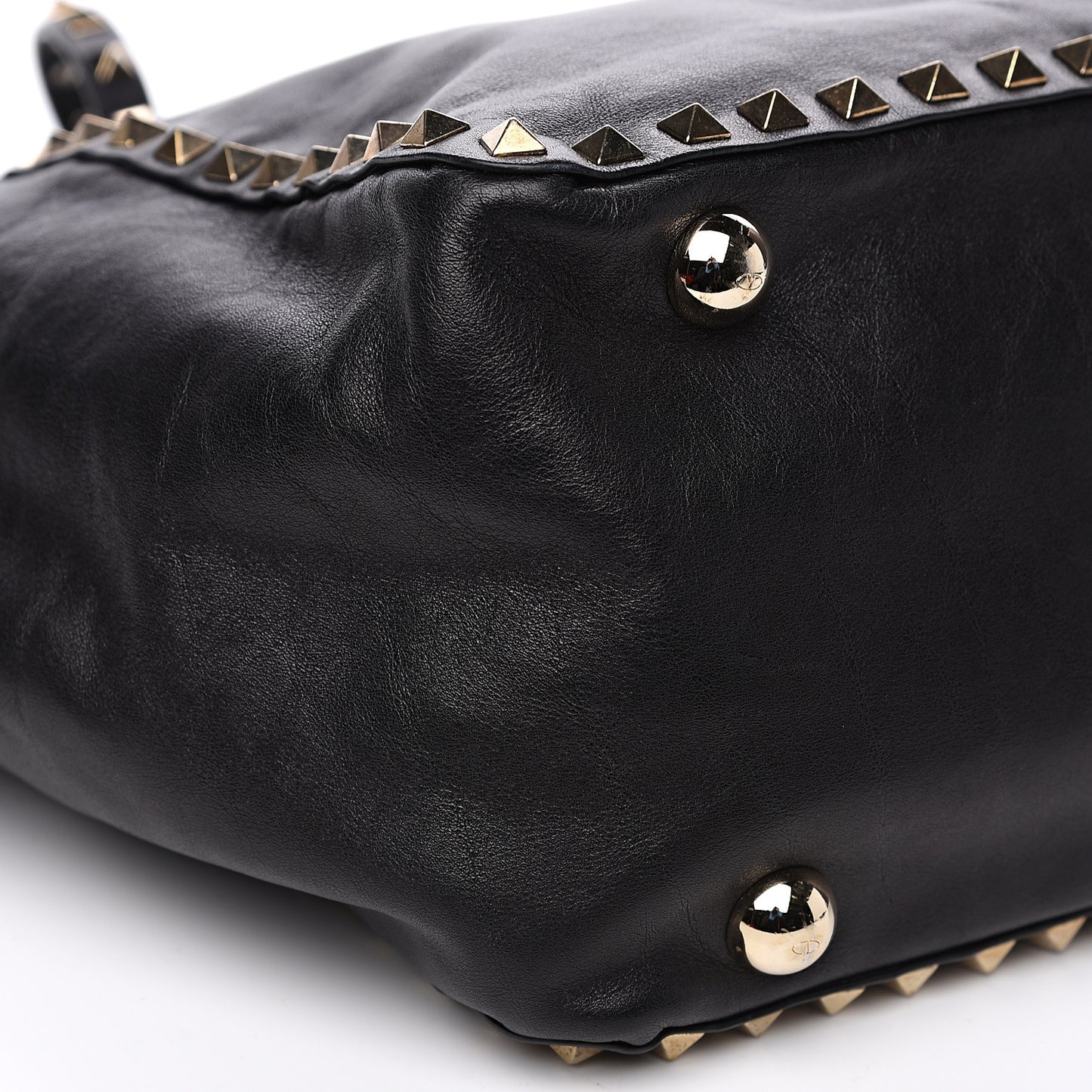 Vitello Medium Rockstud Tote Black