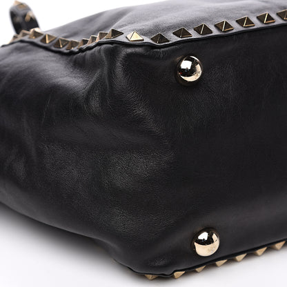 Valentino Garavani Vitello Medium Rockstud Tote Black 8 of 14