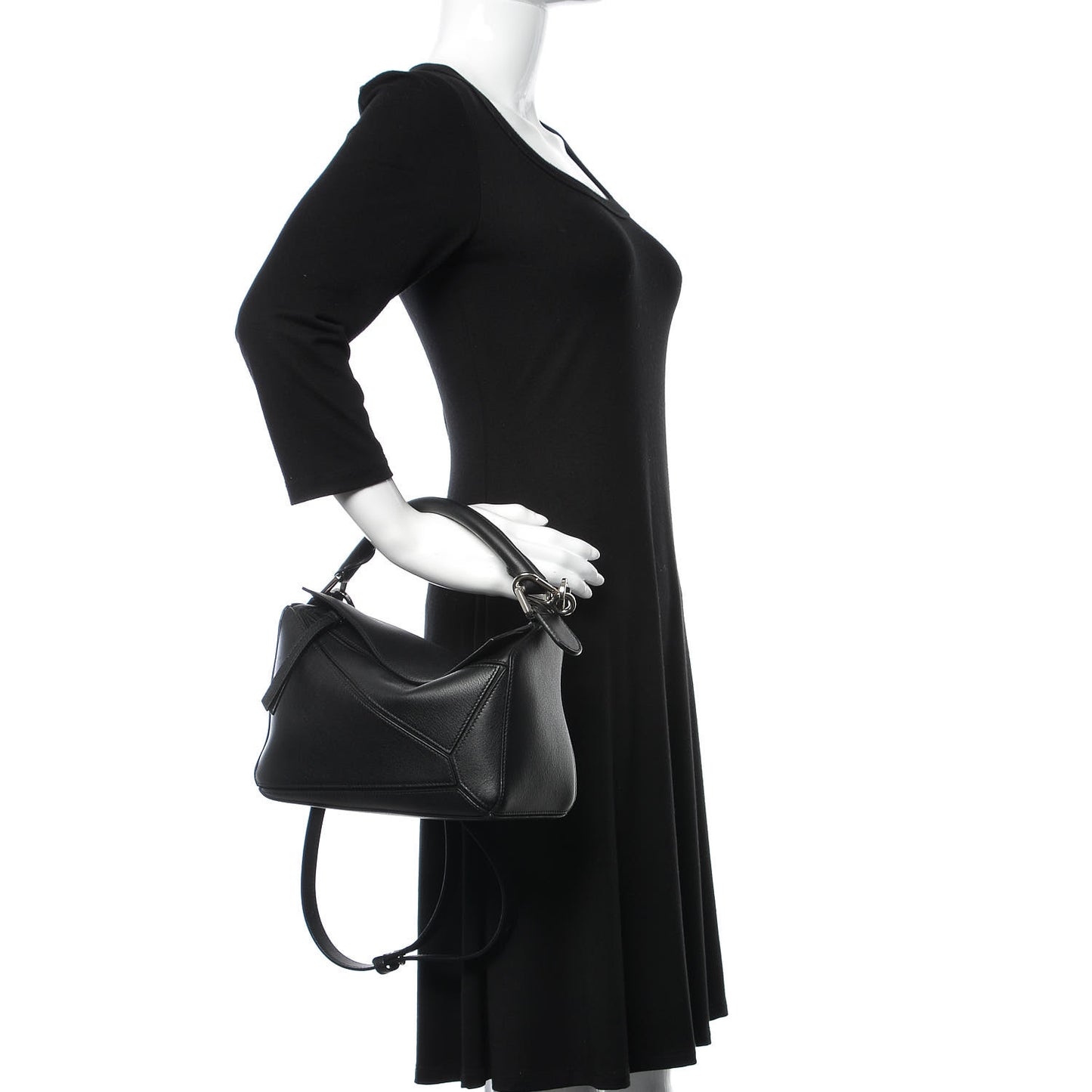 Calfskin Small Puzzle Bag Black