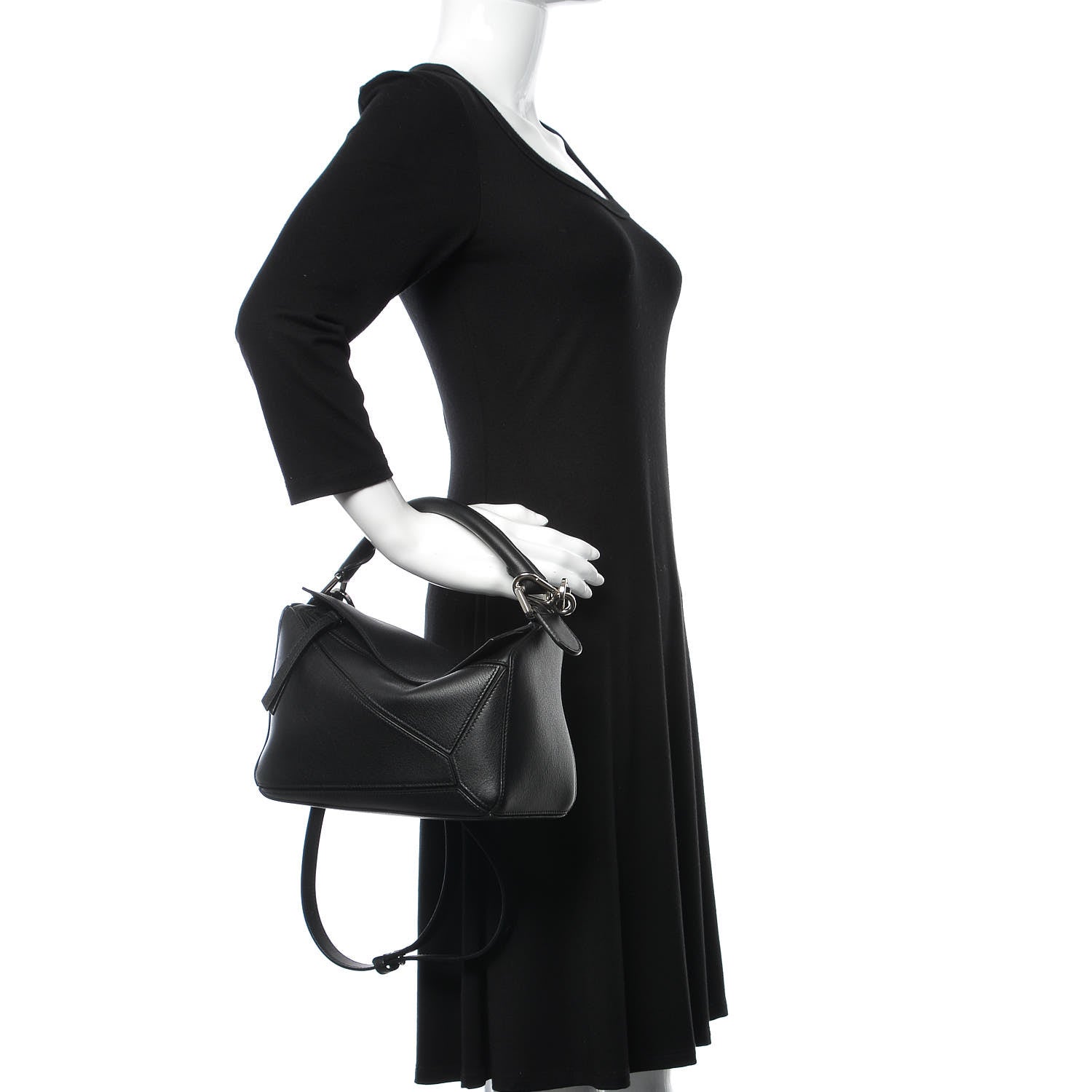 Loewe Calfskin Small Puzzle Bag Black 3 of 9