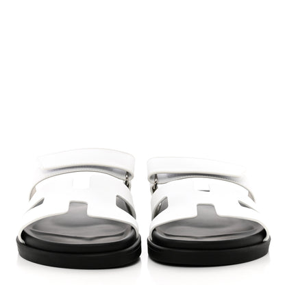 Hermes Calfskin Womens Chypre Sandals 38.5 White 2 of 9