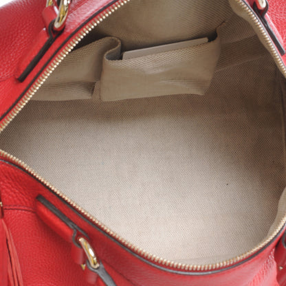 Gucci Pebbled Calfskin Medium Soho Boston Red 7 of 7