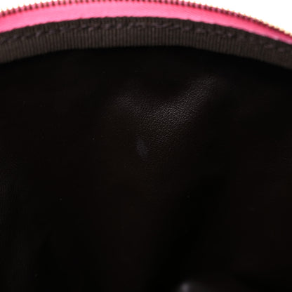 Fendi Terry Cloth Vitello Century Matte FF 1974 Embossed Medium Trapezoid Beauty Pouch Lollypop 10 of 11