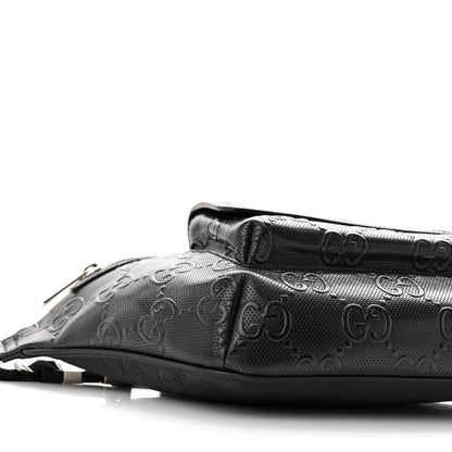Gucci Calfskin GG Tennis Embossed Pocket Belt Bag Black 9 of 11