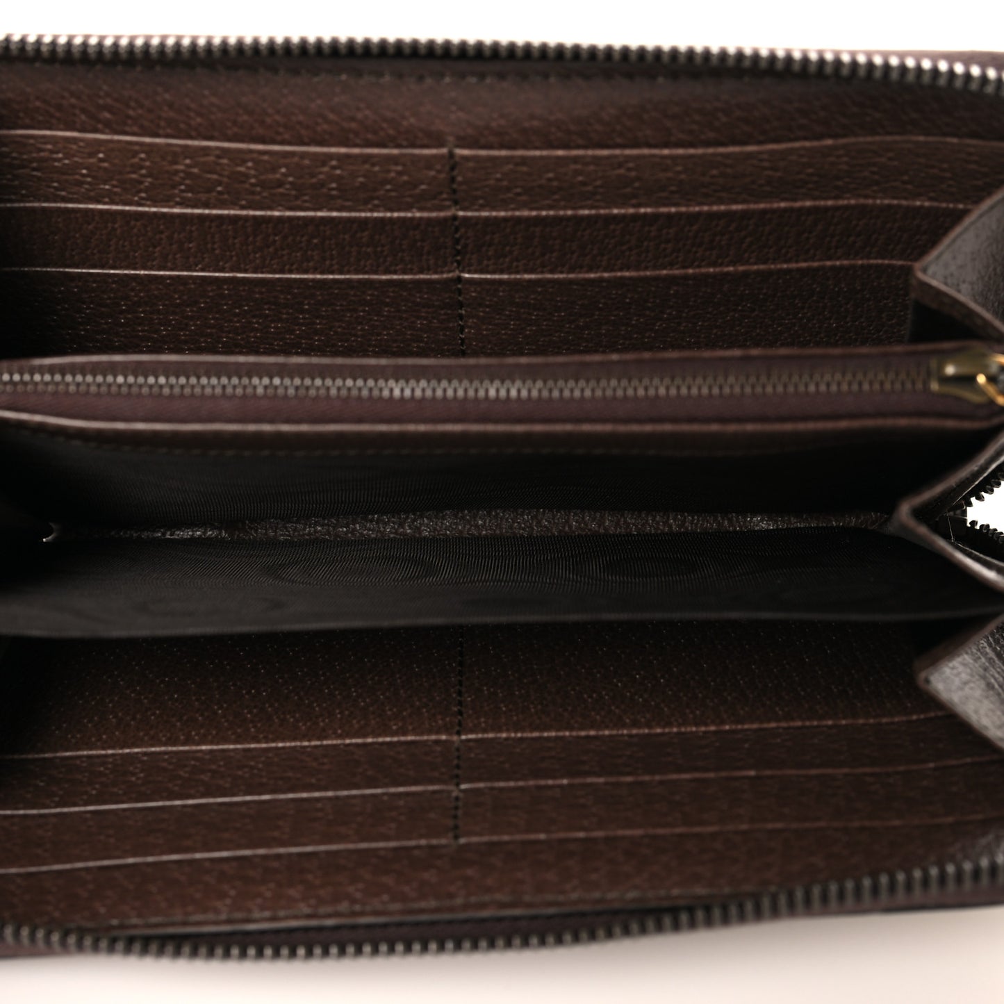 Monogram Jumbo GG Textured Dollar Calfskin Diana Zip Around Continental Wallet Camel Ebony New Acero