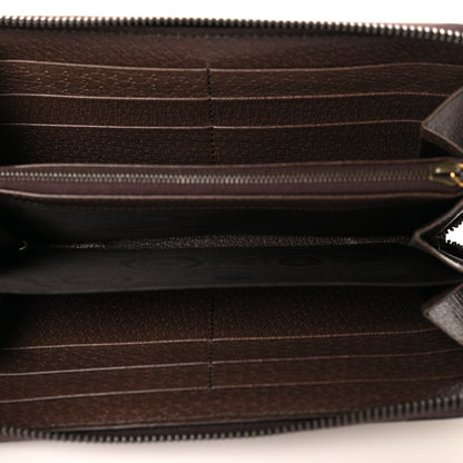 Gucci Monogram Jumbo GG Textured Dollar Calfskin Diana Zip Around Continental Wallet Camel Ebony New Acero 5 of 7