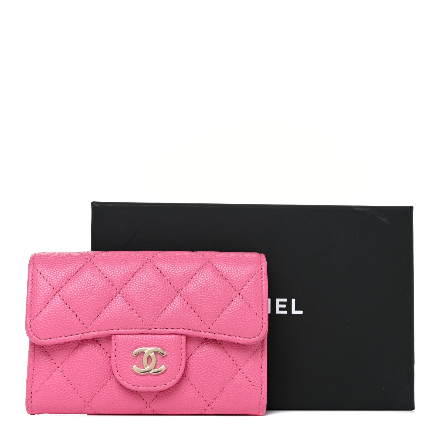 Chanel Caviar Quilted Flap Card Holder Pink 9 of 11