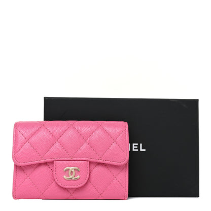 Chanel Caviar Quilted Flap Card Holder Pink 9 of 11