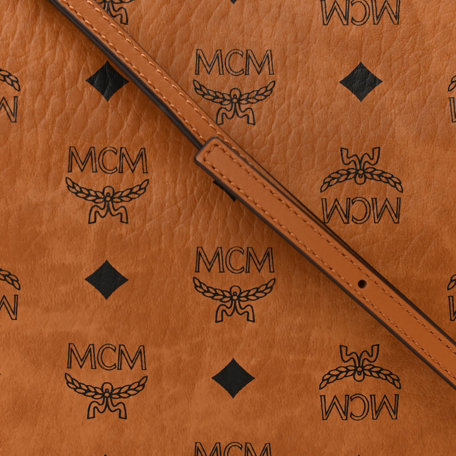 MCM Visetos Original Medium Pouch Cognac 8 of 10