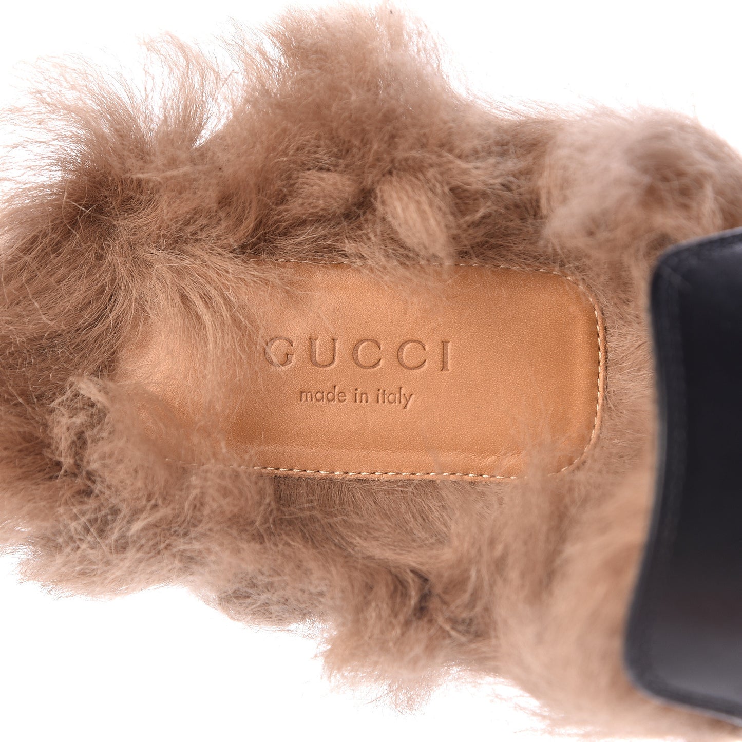 Calfskin Fur Womens Princetown Slippers 41 Black