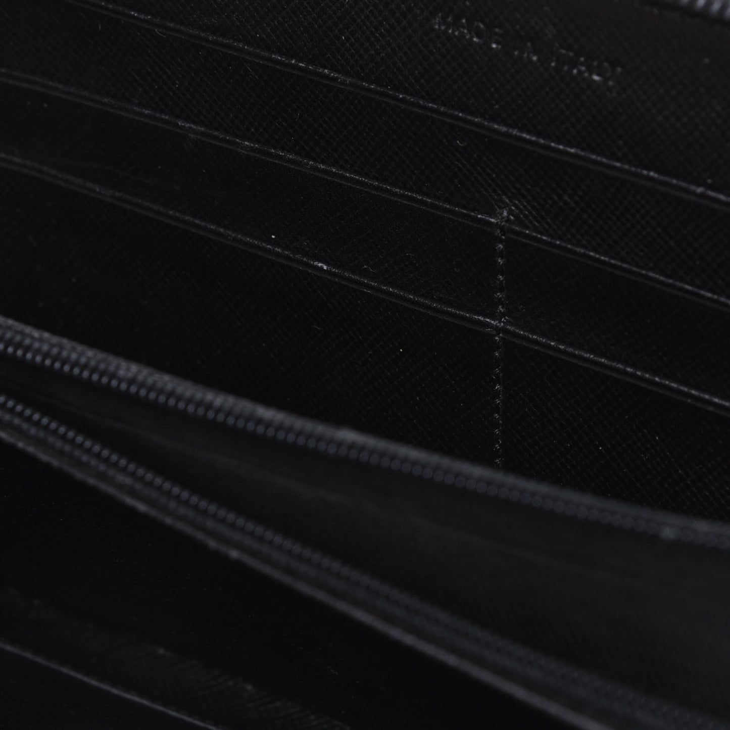 Tessuto Nylon Quilted Zip Around Wallet Black