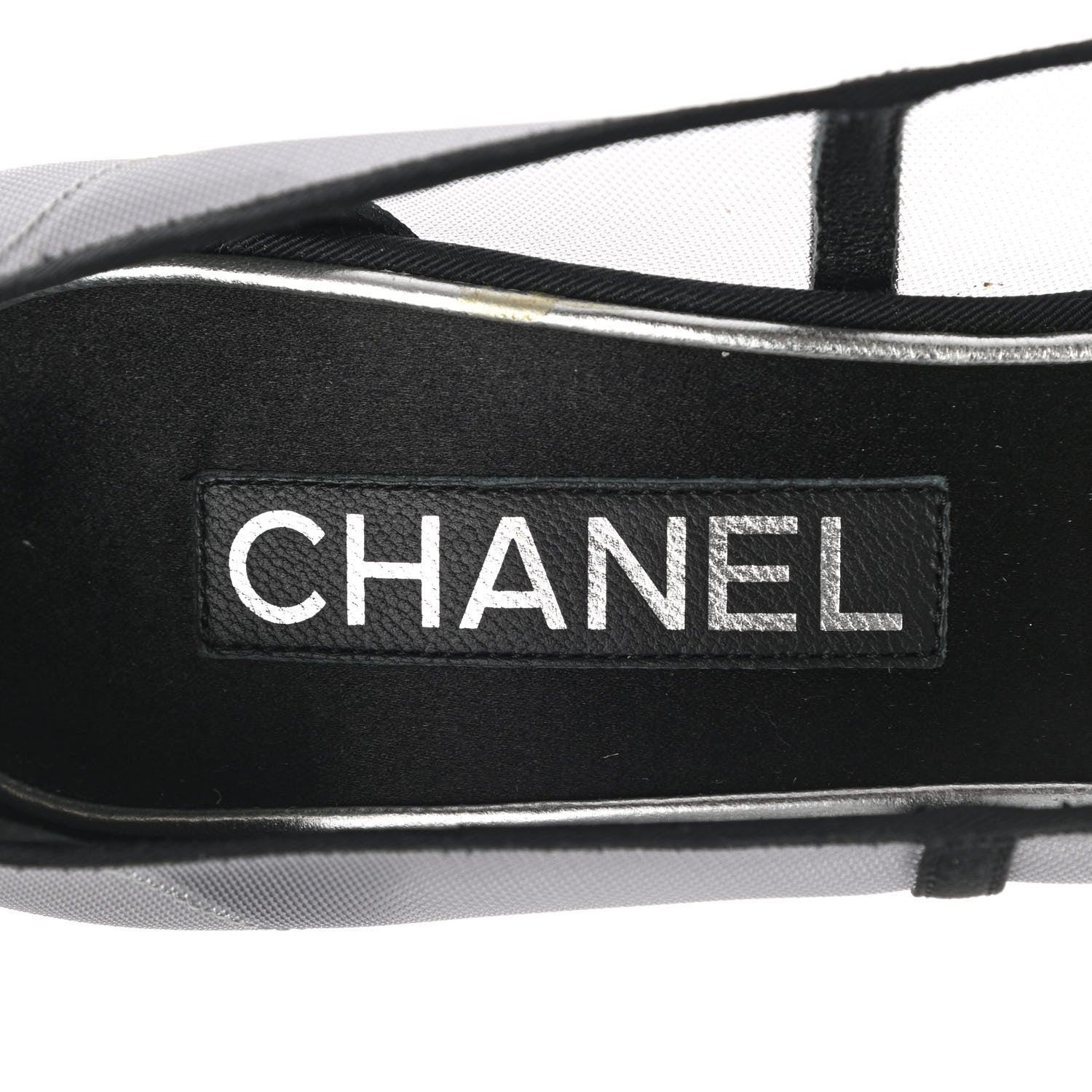 Chanel Mesh Grosgrain Camellia Pumps 40 Grey Black 7 of 7