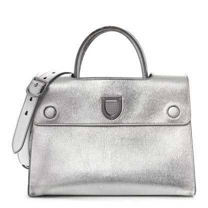 Christian Dior Metallic Goatskin Medium Diorever Flap Silver 1 of 13