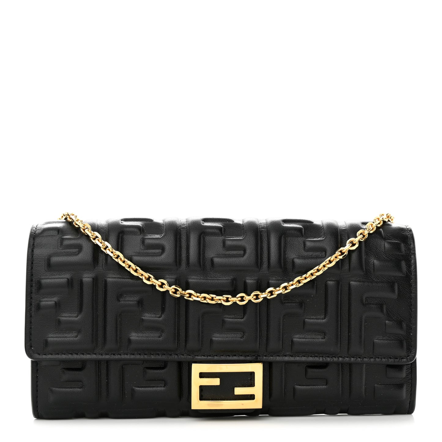Nappa Matisse FF Embossed Continental Wallet On Chain Black