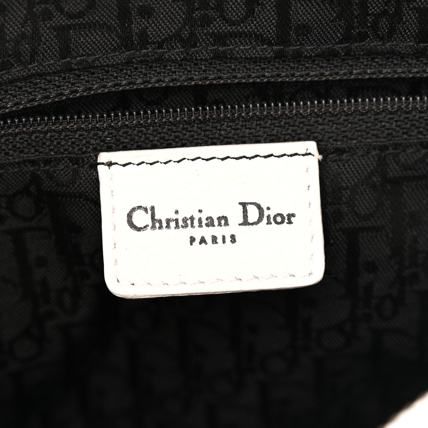 Christian Dior Calfskin Logo Charms Boston White 6 of 15