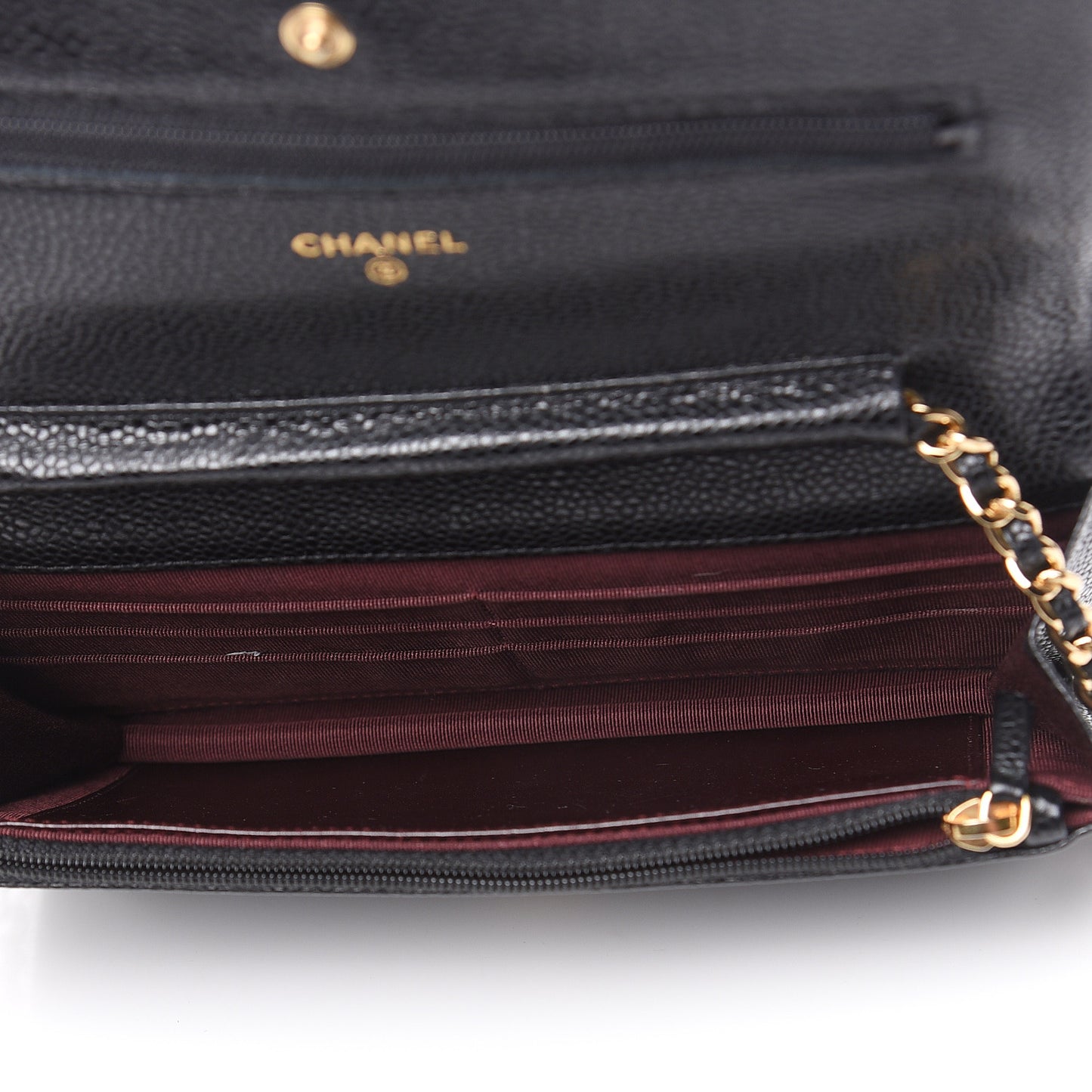 Caviar Quilted Wallet On Chain WOC Black