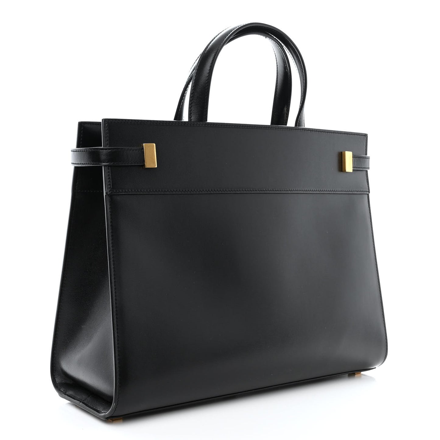 Calfskin Small Manhattan Shopper Tote Black