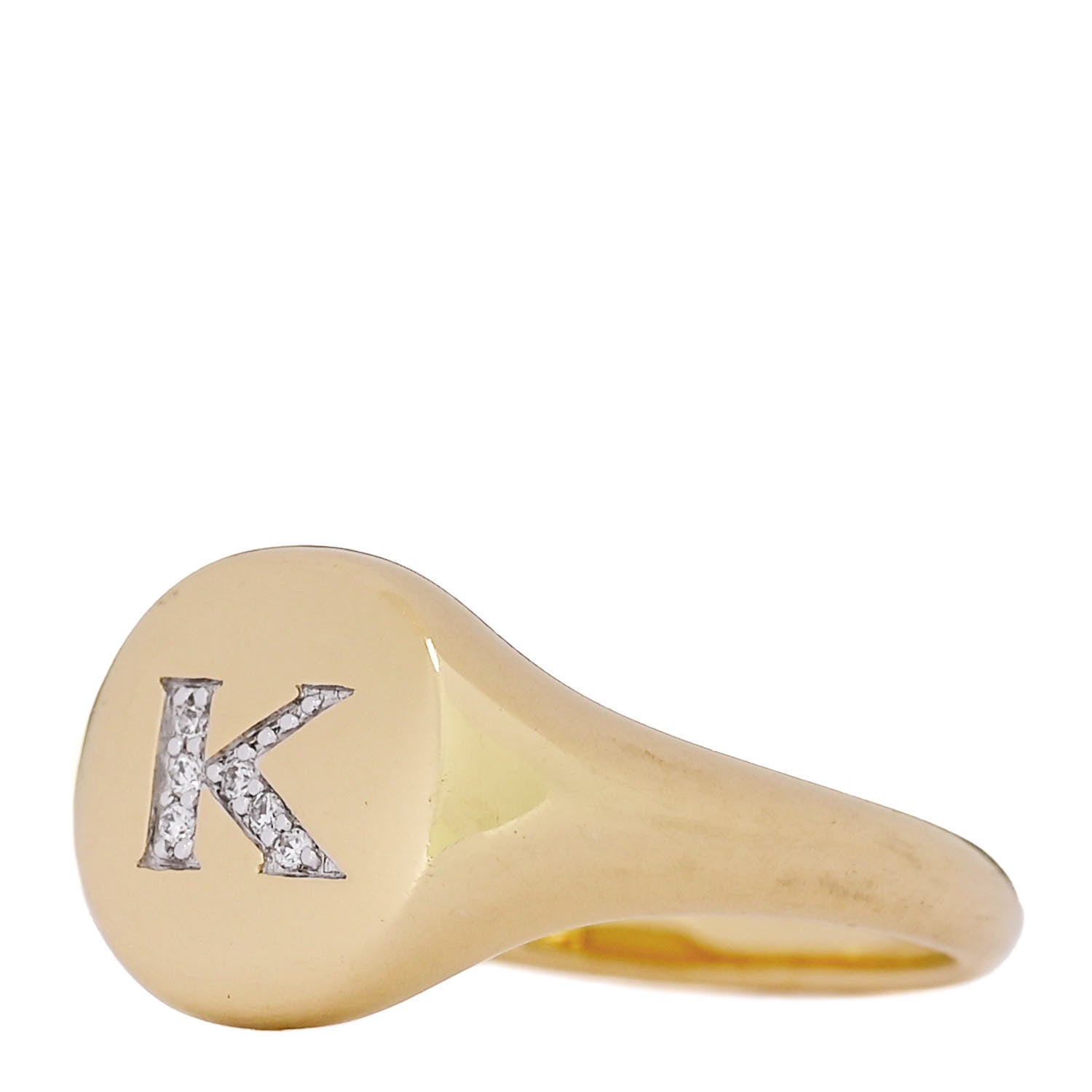 David Yurman 18K Yellow Gold Diamond Initial K Pinky Ring 49 5 3 of 6