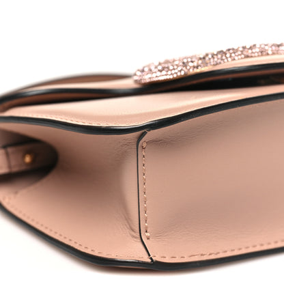 Valentino Garavani Calfskin Crystal Vlogo Small Loco Shoulder Bag Rose Cannelle 9 of 10
