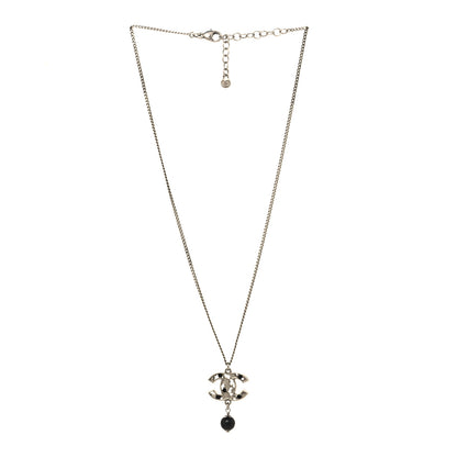 Chanel Ruthenium Crytsal CC Bead Drop Necklace Black 3 of 6