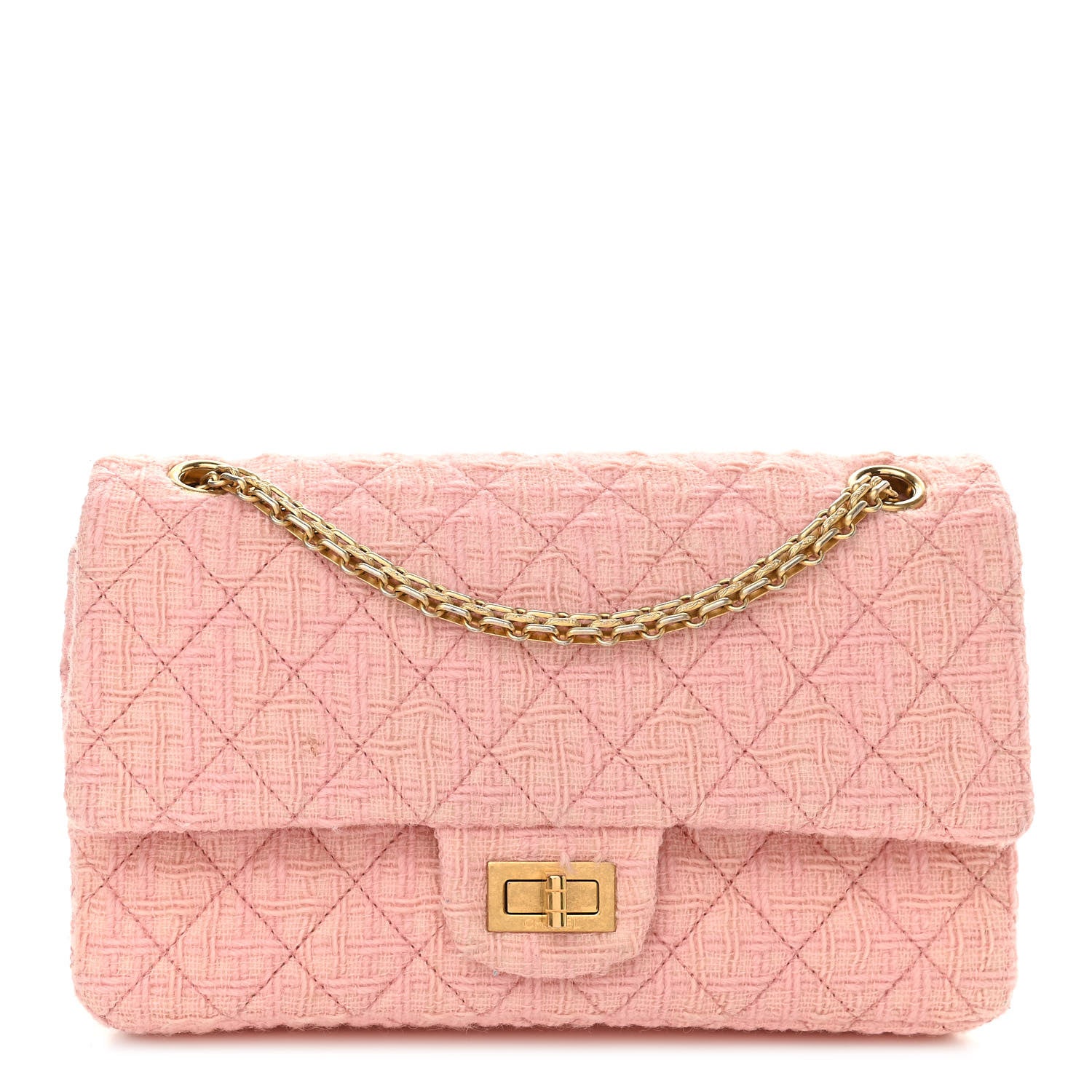 Chanel Wool Tweed Quilted 2.55 Reissue 225 Flap Light Pink 1 of 11