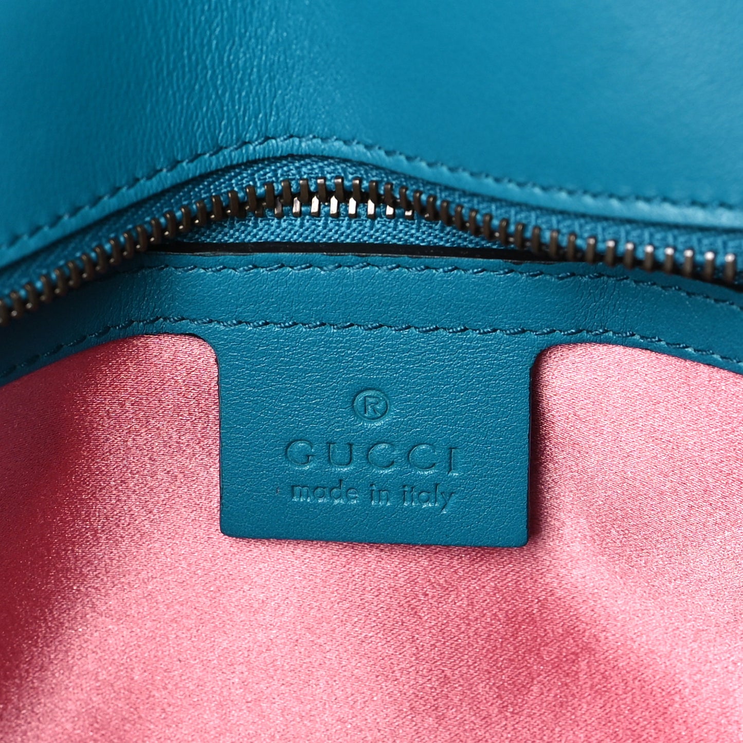 Velvet Matelasse Small GG Marmont Shoulder Bag Pavone Cyan
