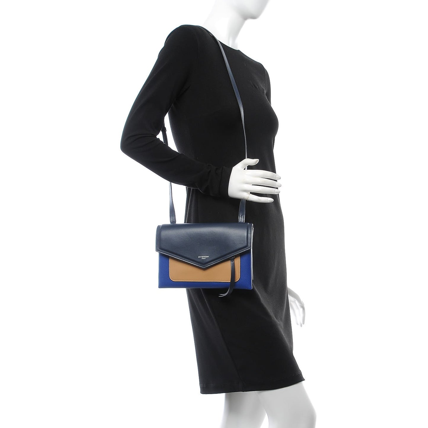 Calfskin Duetto Crossbody Bag Night Blue