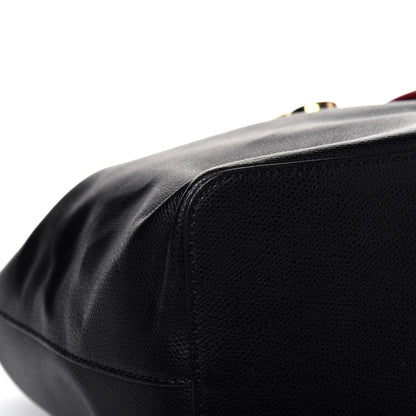 Fendi Vitello Cruise Bi-Color FF 1974 Embossed F is Fendi Drawstring Backpack Black Fragola Maya 12 of 20