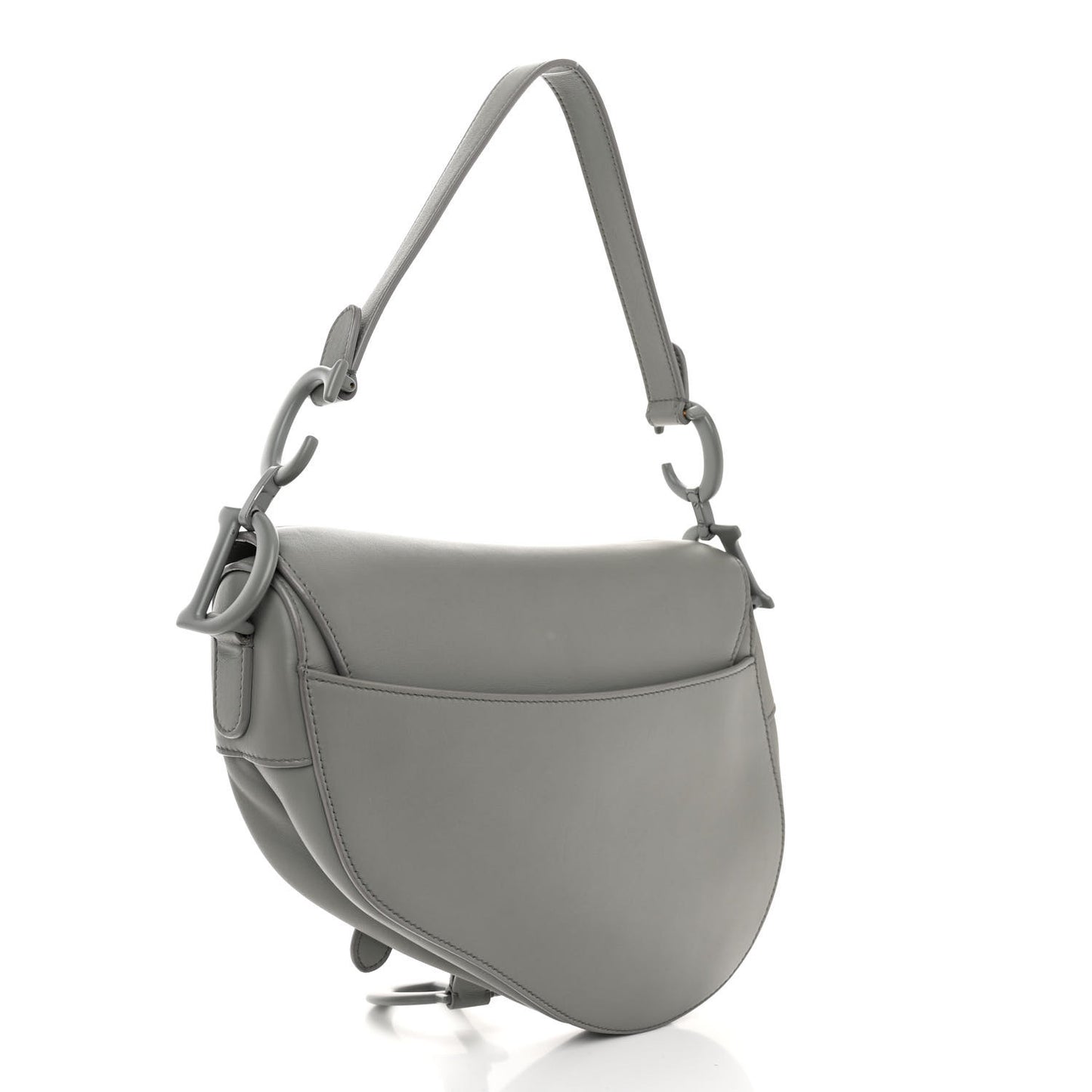 Ultra Matte Calfskin Saddle Bag Grey