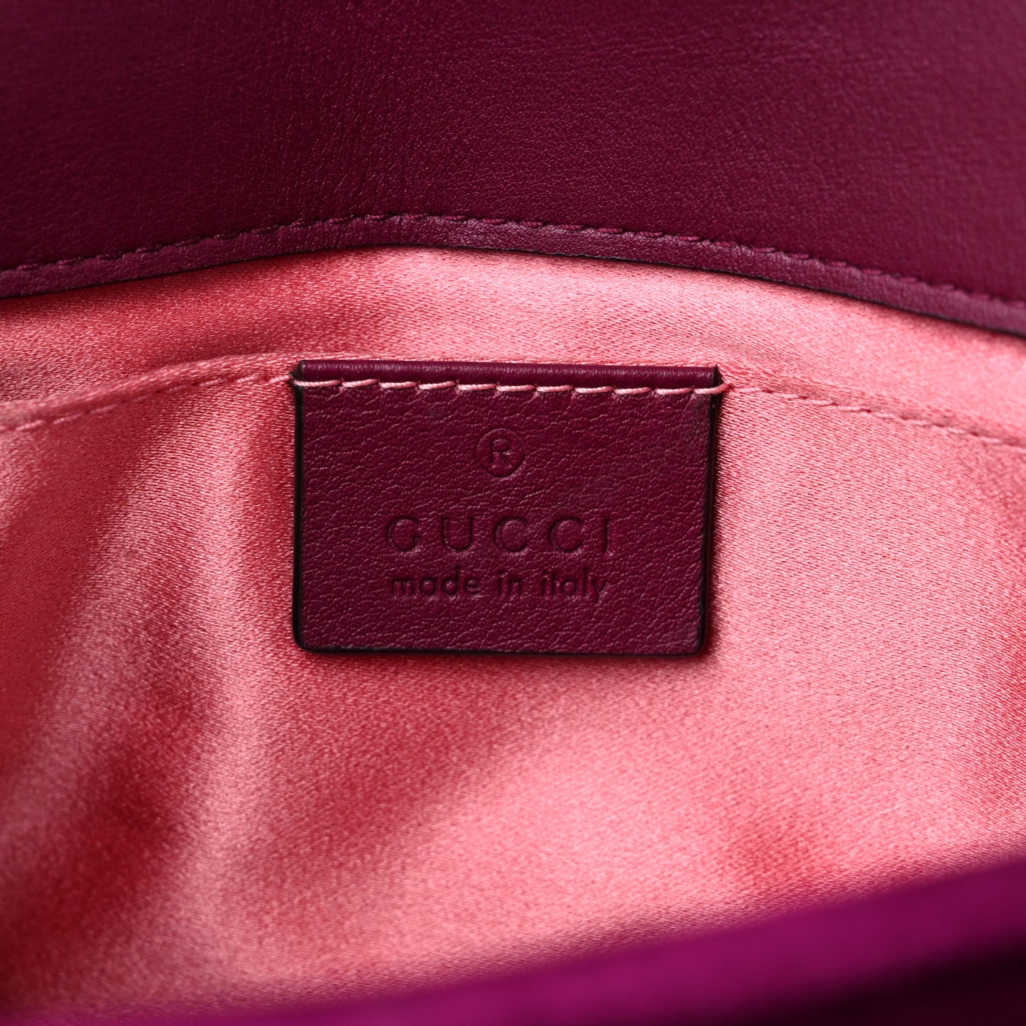 Velvet Matelasse Mini GG Marmont Shoulder Bag Fuchsia Violet Cyclamen