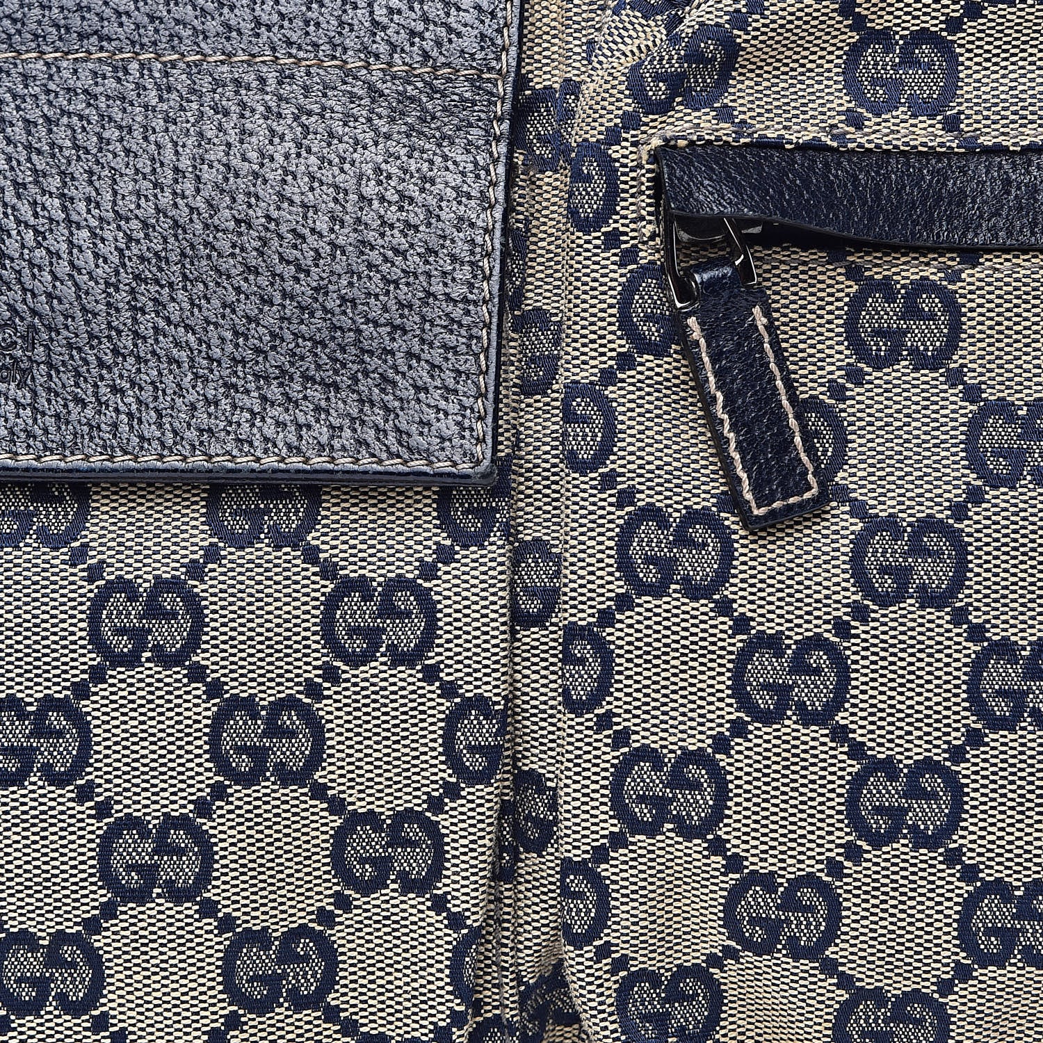 Gucci GG Monogram Web Double Pocket Belt Bag Navy 11 of 11