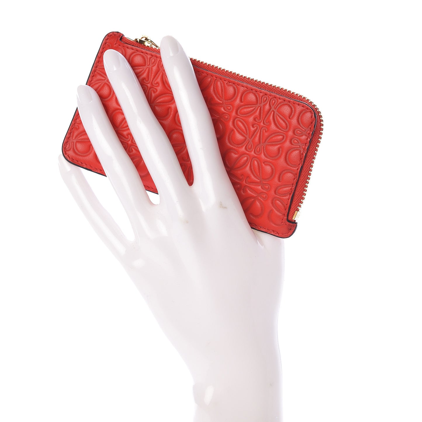 Calfskin Embossed Repeat Coin Card Holder Pomodoro