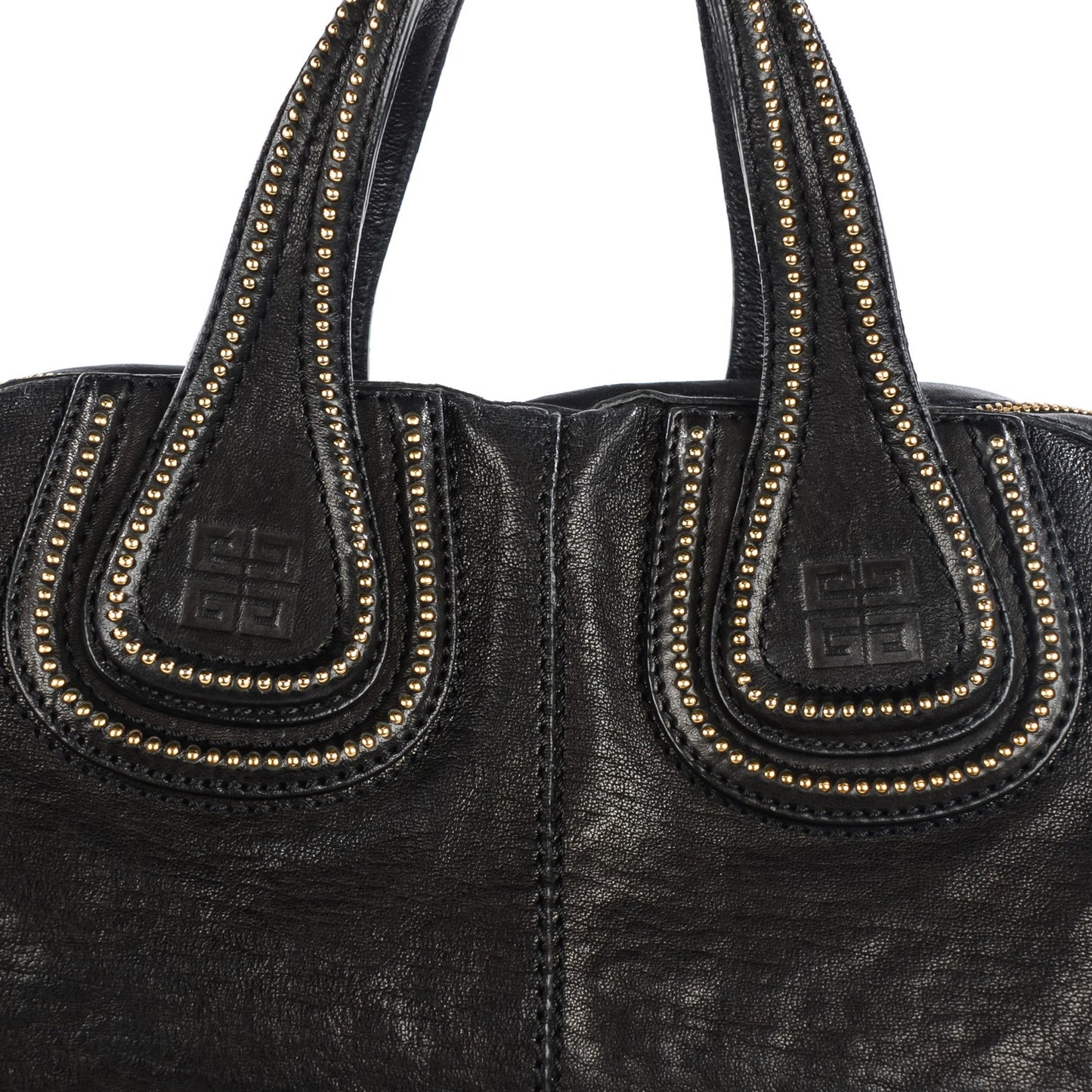 Lambskin Studded Large Nightingale Black
