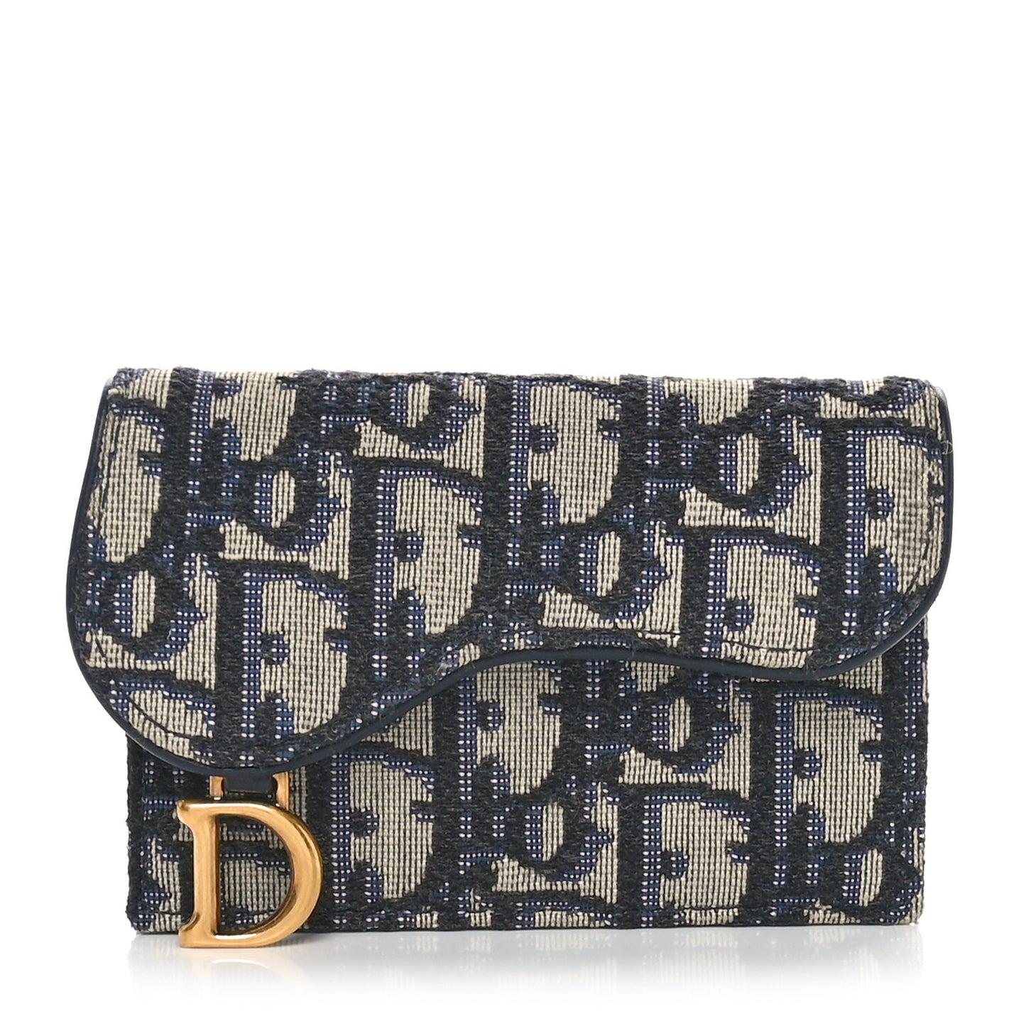 Oblique Saddle Card Holder Blue