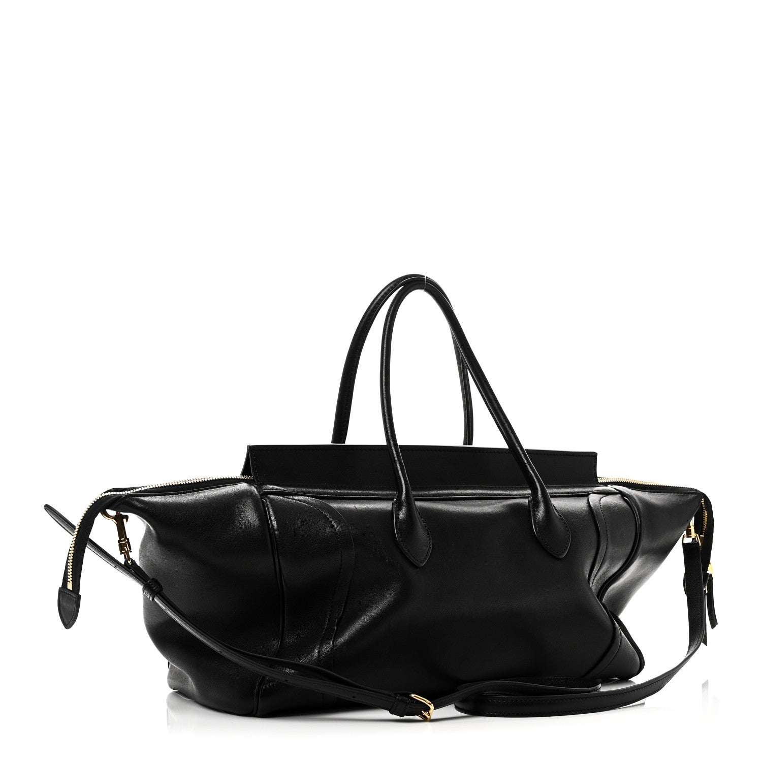 Celine Supple Shiny Lambskin Medium Smiling New Luggage Black