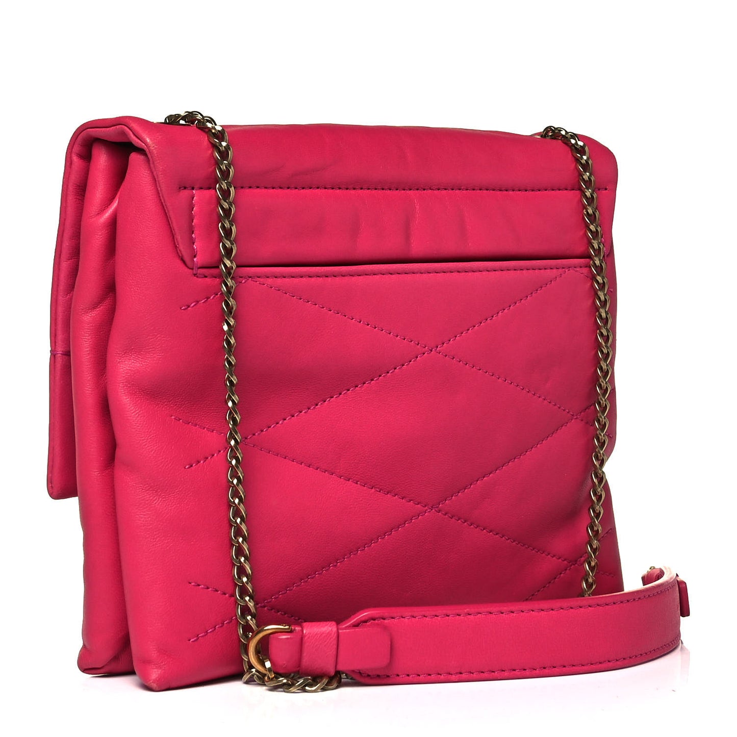 Lambskin Quilted Mini Sugar Flap Shoulder Bag Fuchsia