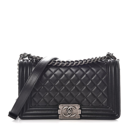 Chanel Lambskin Quilted Medium Boy Flap Black 1 of 17
