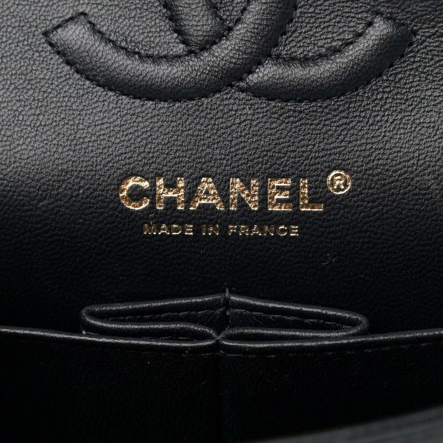 Lambskin Quilted Small Double Flap Black