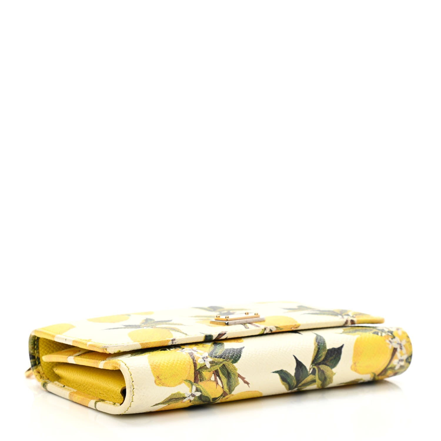 Dolce & Gabbana Dauphine Lemon Printed Mini Sicily Von Bag White Yellow 3 of 9