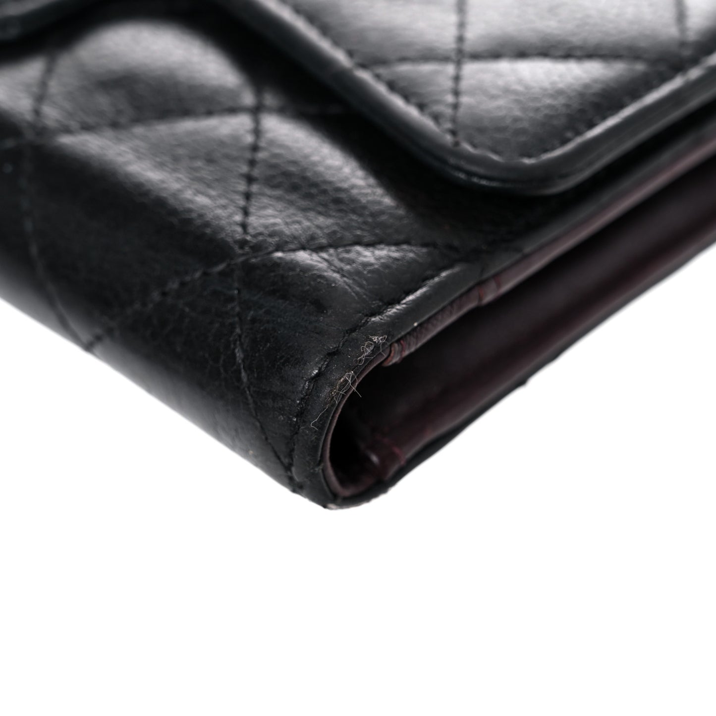 Caviar Quilted Large Flap Wallet Black