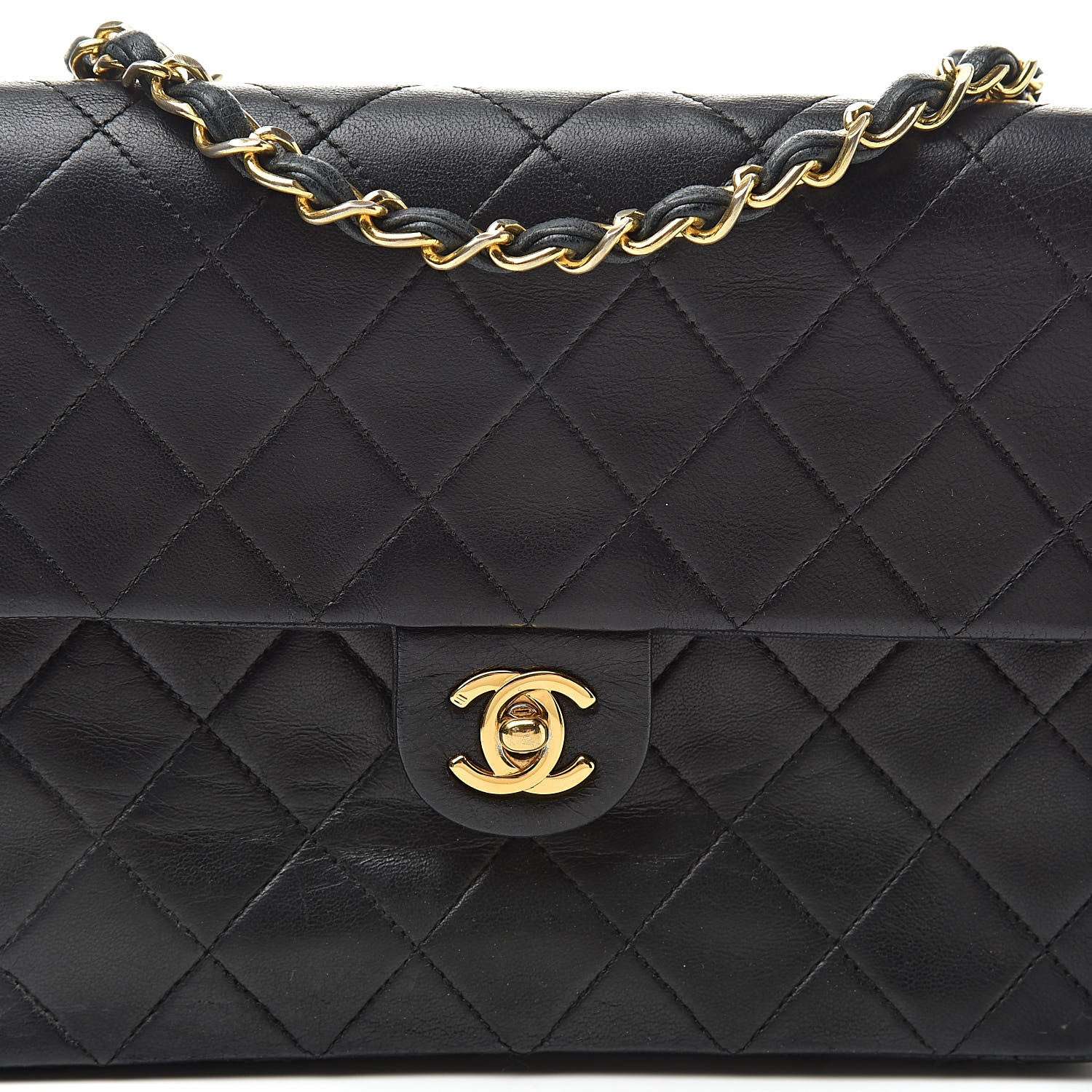 Chanel Lambskin Quilted Mini Square Flap Bag Black 9 of 15