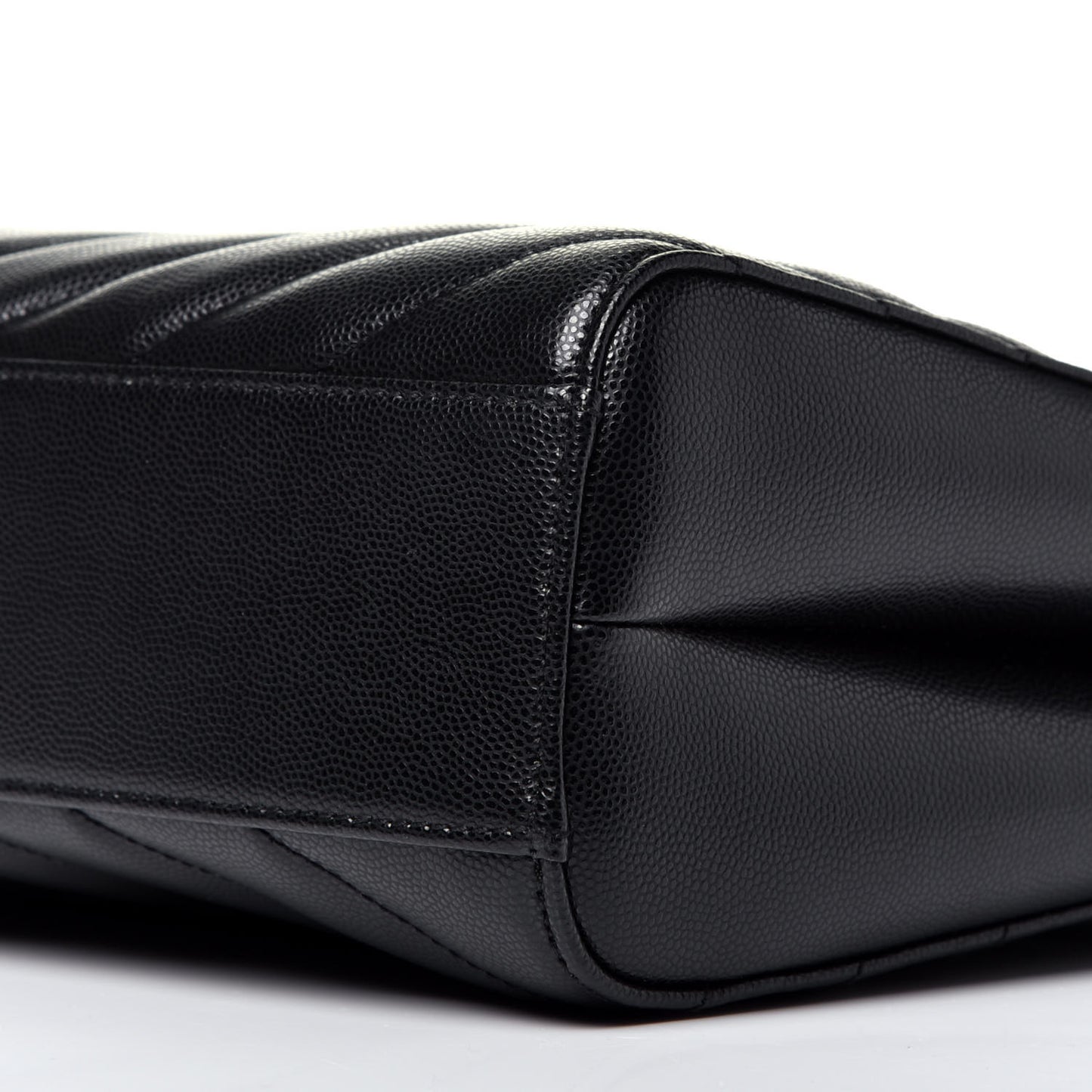 Grain De Poudre Matelasse Chevron Medium Tribeca Shopping Bag Black