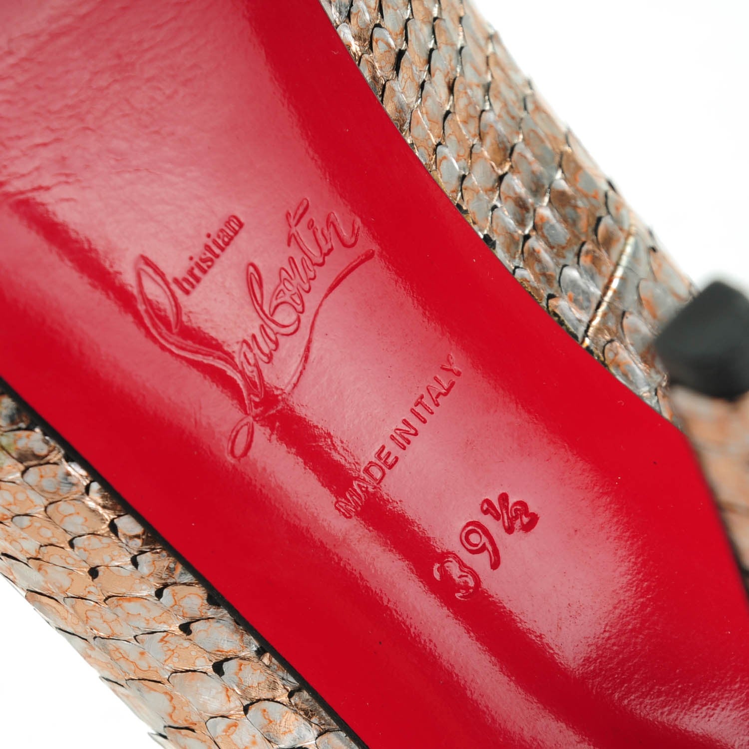 Christian Louboutin Python Very Prive 120 Pumps 39.5 Nude Acid 6 of 6