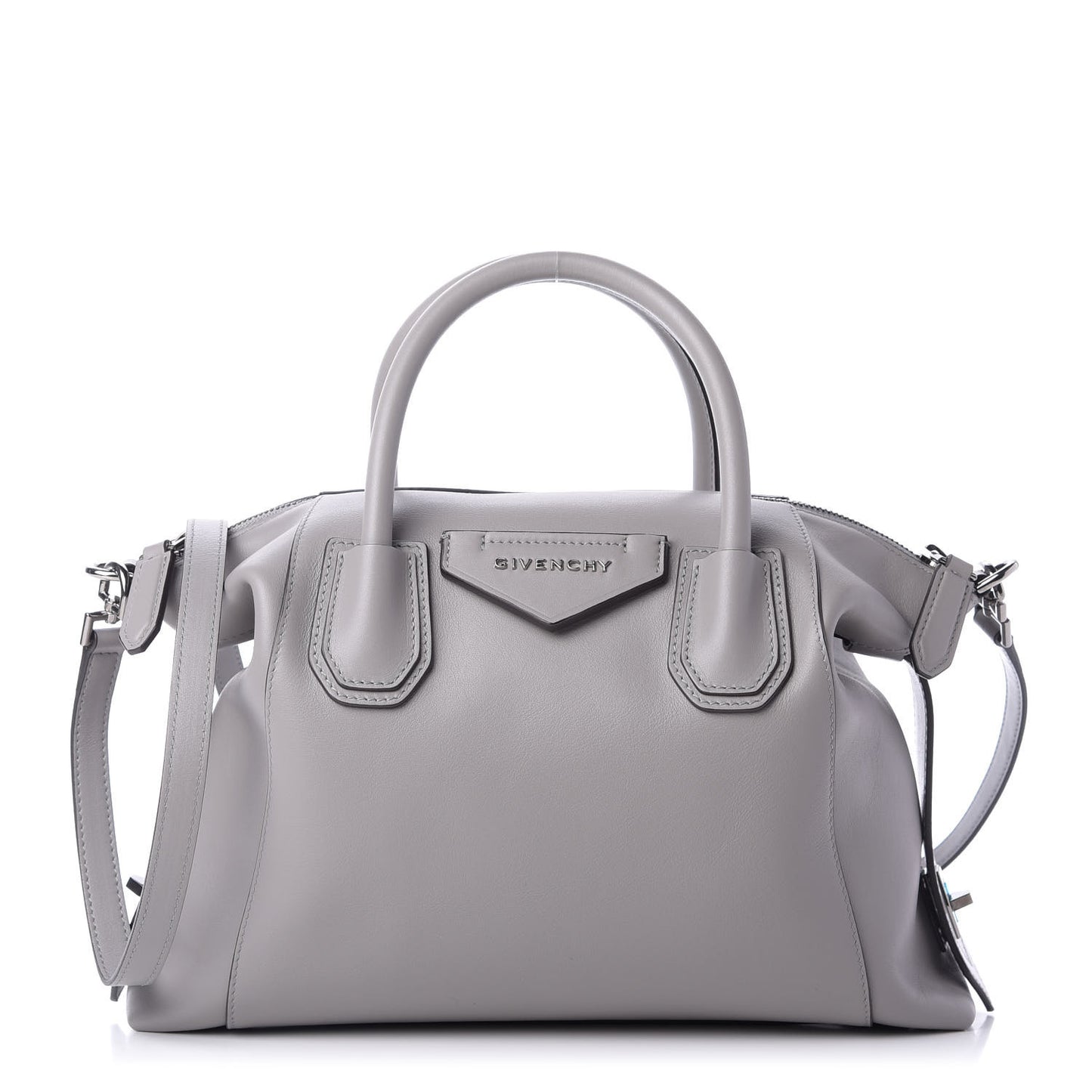 Soft Calfskin Small Antigona Pearl Grey