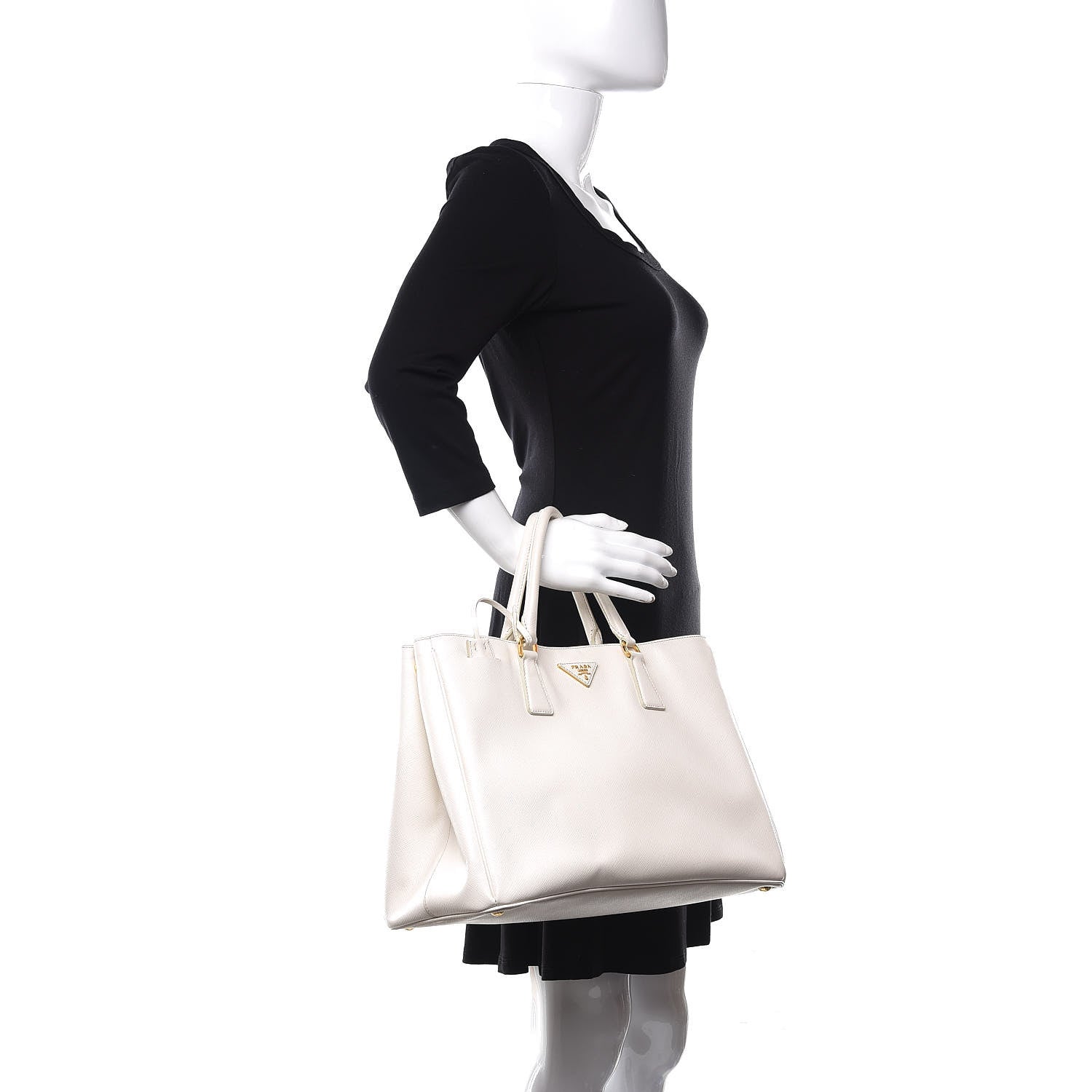 Prada Saffiano Lux Large Tote Talco 2 of 14