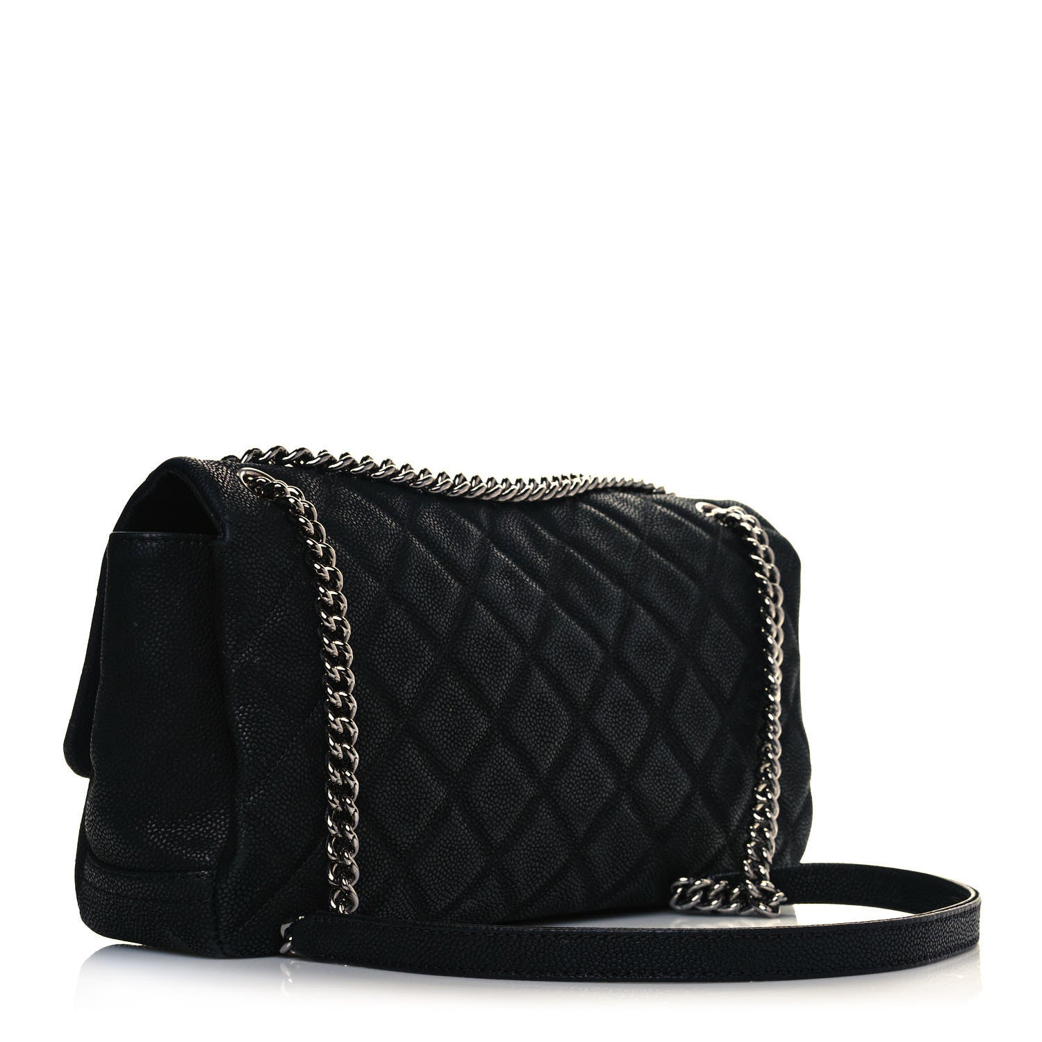 Chanel Iridescent Caviar Quilted Medium Lady Pearly Flap Black 3 of 14