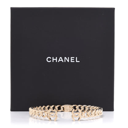 Chanel Metal CC Chain Link Choker Necklace L Gold 5 of 5