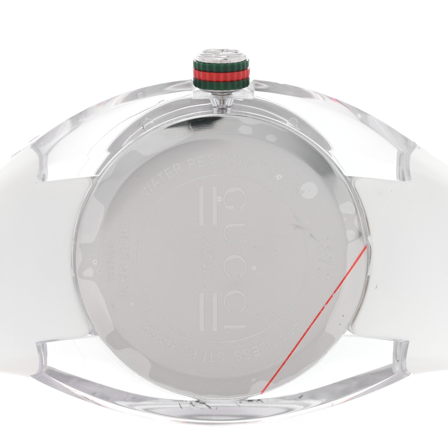 Gucci Stainless Steel Rubber 46mm Sync Web Quartz Watch White 4 of 5