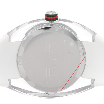 Gucci Stainless Steel Rubber 46mm Sync Web Quartz Watch White 4 of 5