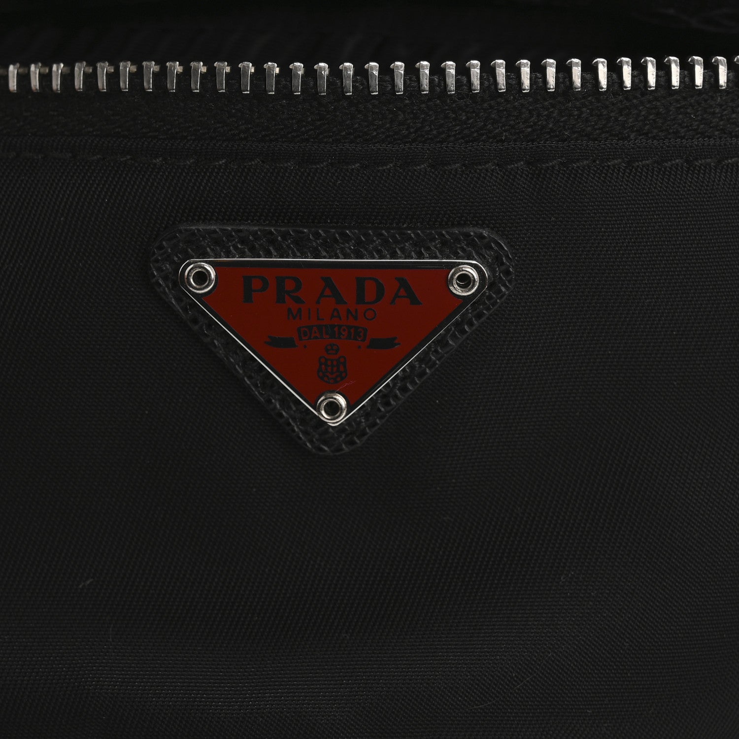 Prada Tessuto Nylon Pouch Black Fiery Red 8 of 11